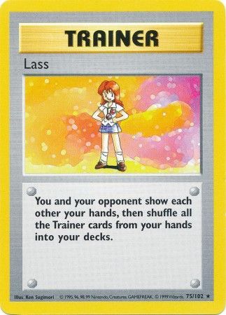 Unlimited Base Set Lass 75/102 Pokemon Trading Card Rare 