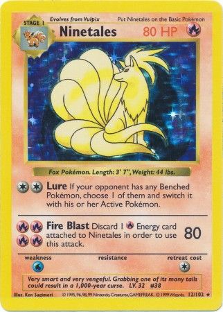 Ninetales - 12/102 - Holo Rare (Shadowless)