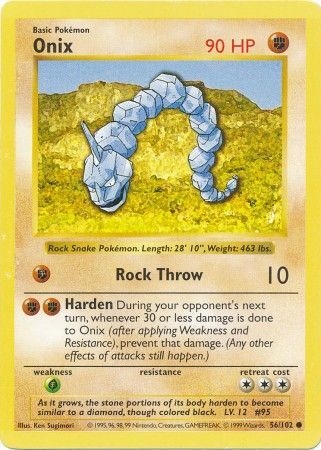 Onix 1999 Pokemon TCG Base Set 1st Edition #56/102 - 1999 - US