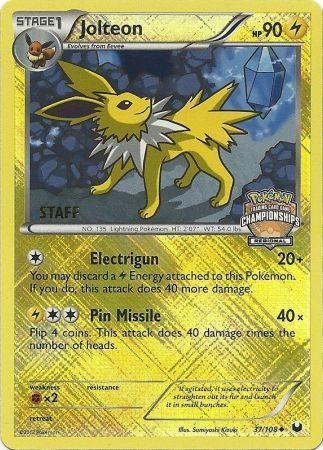 Jolteon 37 108 Staff Regional Championship 2013 Promo Pokemon Championship League Organized Play Promos Jolteon 37 108 Staff Regional Championship 2013 Promo Pokemon Championship League Organized Play Promos