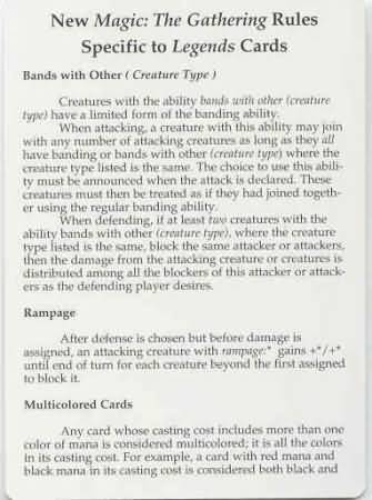 Legends Rules Card Legends Rules Card