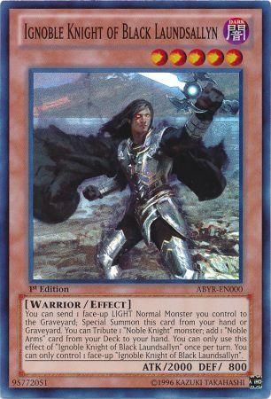 Ignoble Knight of Black Laundsallyn ABYR EN000 Super Rare 1st Edition Abyss Rising 1st Edition Singles Ignoble Knight of Black Laundsallyn ABYR EN000 Super Rare 1st Edition Abyss Rising 1st Edition Singles