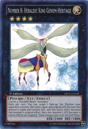 Number 8 Heraldic King Genom Heritage ABYR EN045 Super Rare 1st Edition Number 8 Heraldic King Genom Heritage ABYR EN045 Super Rare 1st Edition