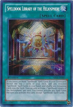 Spellbook Library of the Heliosphere ABYR EN087 Secret Rare 1st Edition Spellbook Library of the Heliosphere ABYR EN087 Secret Rare 1st Edition