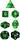 Chessex Translucent Green w White Set of 7 Dice CHX23005 Chessex Dice Supplies