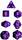 Chessex Opaque Purple w White Set of 7 Dice CHX25407 Dice Life Counters Tokens