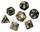 Chessex Leaf Black Gold w Silver Set of 7 Dice CHX27418 Dice Life Counters Tokens