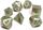 Ancient Dragons Silver Metal Dice w Green Set of 7 Easy Roller Dice Co 