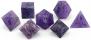 Amethyst Frosted Raised 7 Piece RPG Set Gemstone Dice 