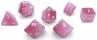 Pink Cats Eye 7 Piece RPG Set Glass Dice 7 Piece Dice Sets