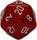Chessex Opaque Red w White 34mm d20 Single Die CHX2004 Chessex Dice Supplies