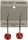 Koplow Red Transparent Dangle Earrings Single Die 01285 Dice Life Counters Tokens