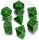 Q Workshop Celtic 3D Green Black Revised Set of 7 Dice SCER15 