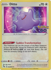 Pokemon Go English Ditto Unpeeled Bidoof Card 059/078