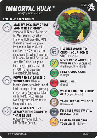 Heroclix Immortal Hulk #058 - Super Rare - Captain America & 2024 The Avengers