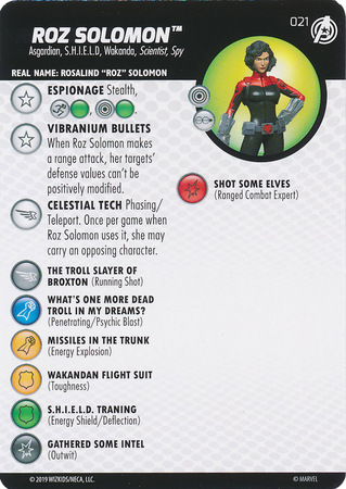ROZ SOLOMON 021 Captain America and the Avengers Marvel Heroclix 